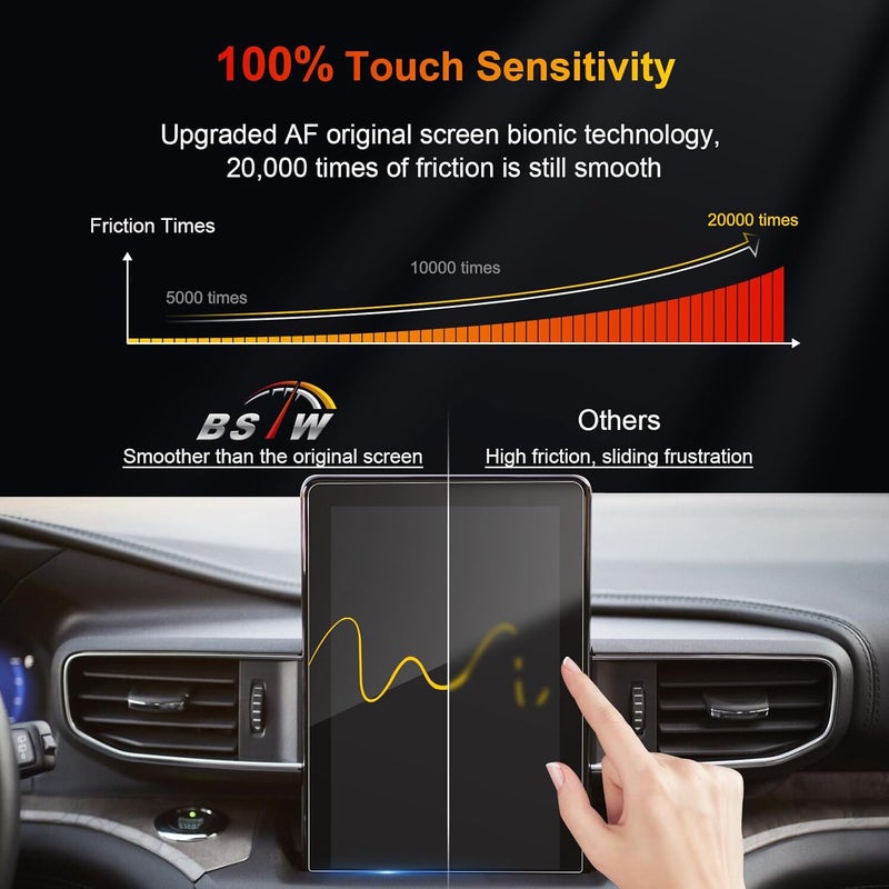 BSTW for 2020 Ford Explorer Screen Protector for 2020-2024 Explorer SYNC 3 10.1" Touchscreen for Ford Explorer 2024 Accessories Touch Screen Guard Tempered Glass Protective Film (Explorer 10.1-In HD) - Image 5